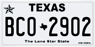 TX license plate BCO2902
