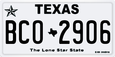 TX license plate BCO2906