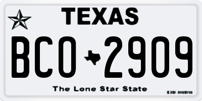 TX license plate BCO2909