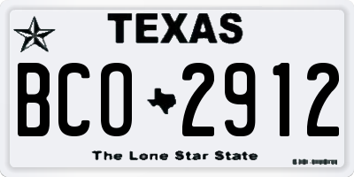 TX license plate BCO2912
