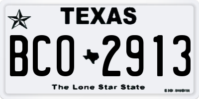 TX license plate BCO2913