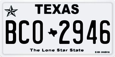 TX license plate BCO2946