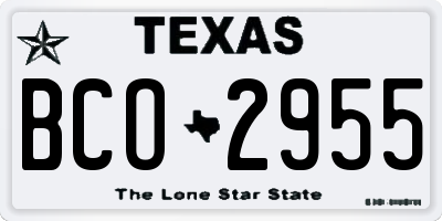TX license plate BCO2955