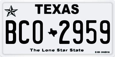 TX license plate BCO2959