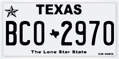 TX license plate BCO2970