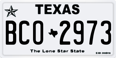 TX license plate BCO2973