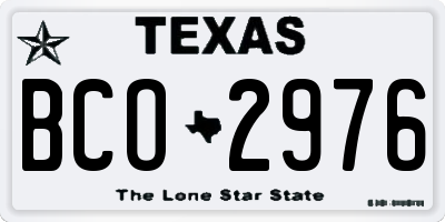 TX license plate BCO2976
