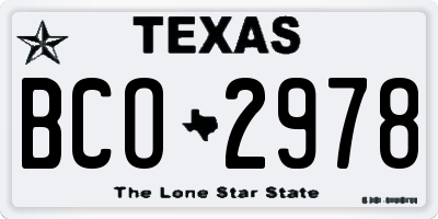 TX license plate BCO2978