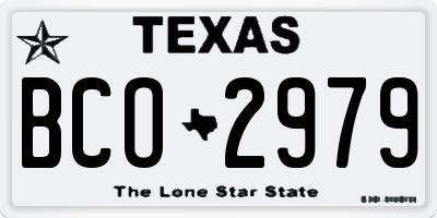 TX license plate BCO2979