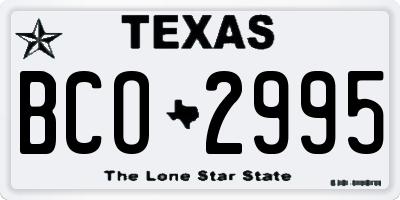 TX license plate BCO2995