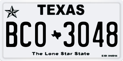 TX license plate BCO3048