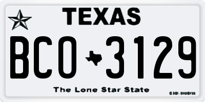 TX license plate BCO3129