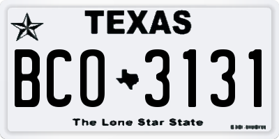 TX license plate BCO3131