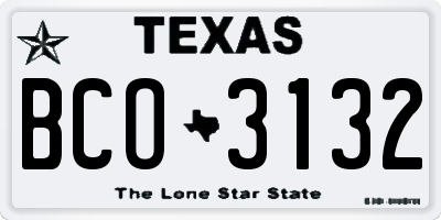 TX license plate BCO3132