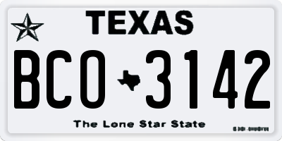 TX license plate BCO3142