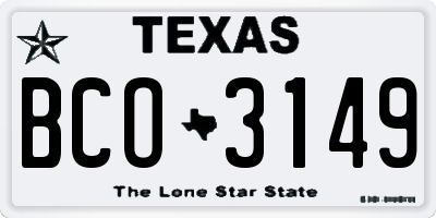 TX license plate BCO3149