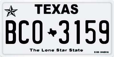 TX license plate BCO3159