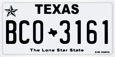 TX license plate BCO3161