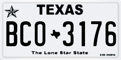 TX license plate BCO3176