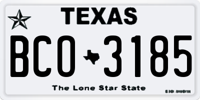 TX license plate BCO3185