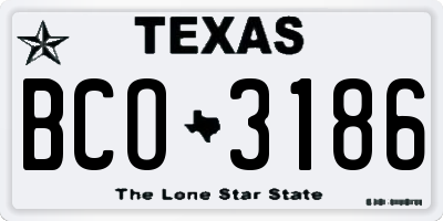 TX license plate BCO3186