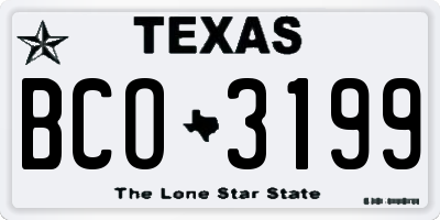 TX license plate BCO3199