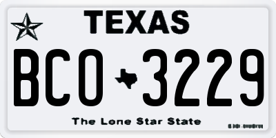 TX license plate BCO3229