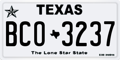 TX license plate BCO3237