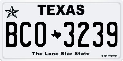 TX license plate BCO3239