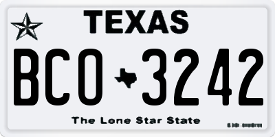 TX license plate BCO3242