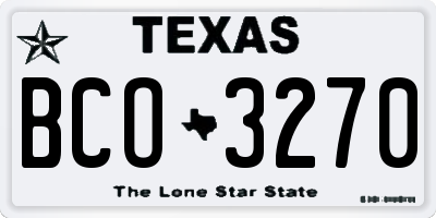 TX license plate BCO3270
