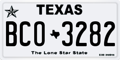 TX license plate BCO3282