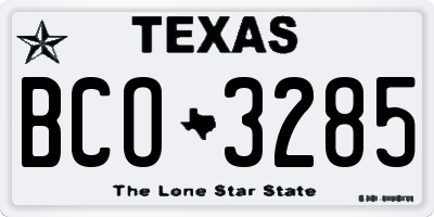 TX license plate BCO3285