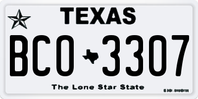 TX license plate BCO3307