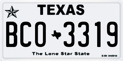 TX license plate BCO3319