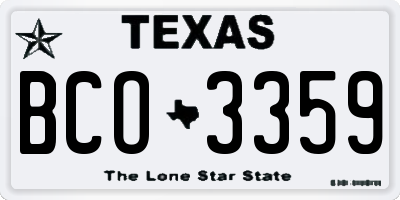 TX license plate BCO3359