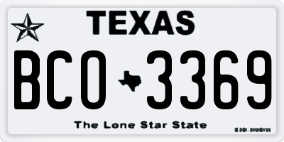 TX license plate BCO3369