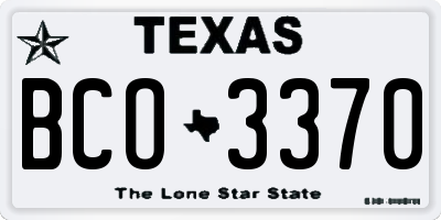 TX license plate BCO3370