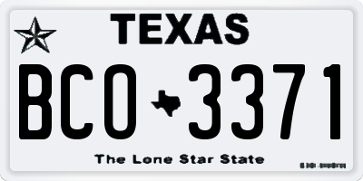 TX license plate BCO3371