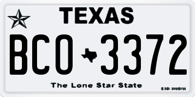 TX license plate BCO3372