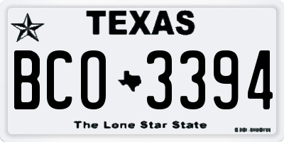 TX license plate BCO3394