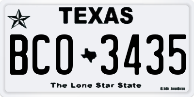 TX license plate BCO3435