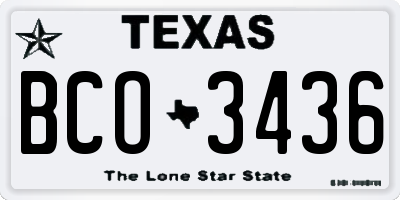 TX license plate BCO3436