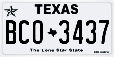 TX license plate BCO3437