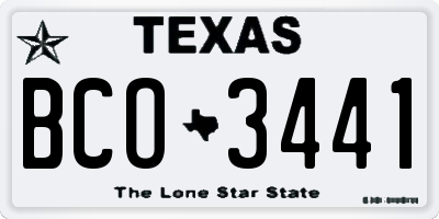 TX license plate BCO3441