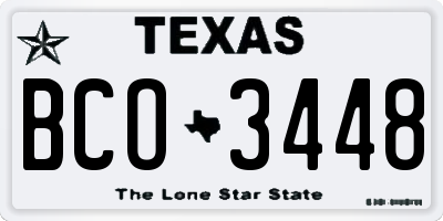 TX license plate BCO3448