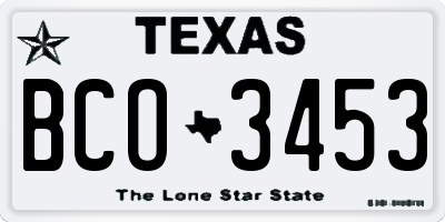 TX license plate BCO3453