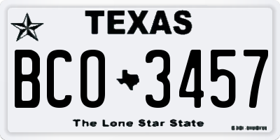 TX license plate BCO3457