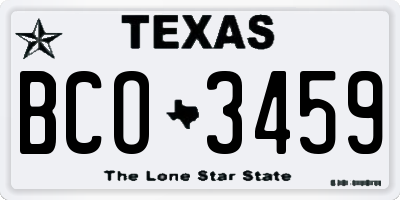 TX license plate BCO3459