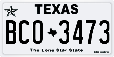 TX license plate BCO3473